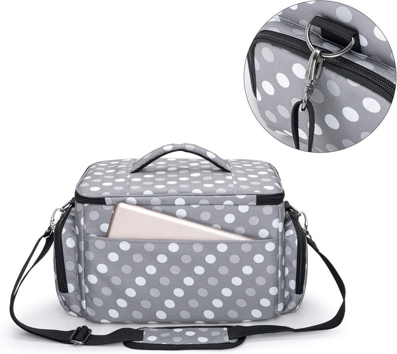 LUXJA Carrying Case Compatible with Cricut Joy and Easy Press Mini, Carrying Bag with Supplies Storage Sections, Polka Dots - Image 5